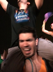 My partner and our buddy Gordon, bonding over Zedd